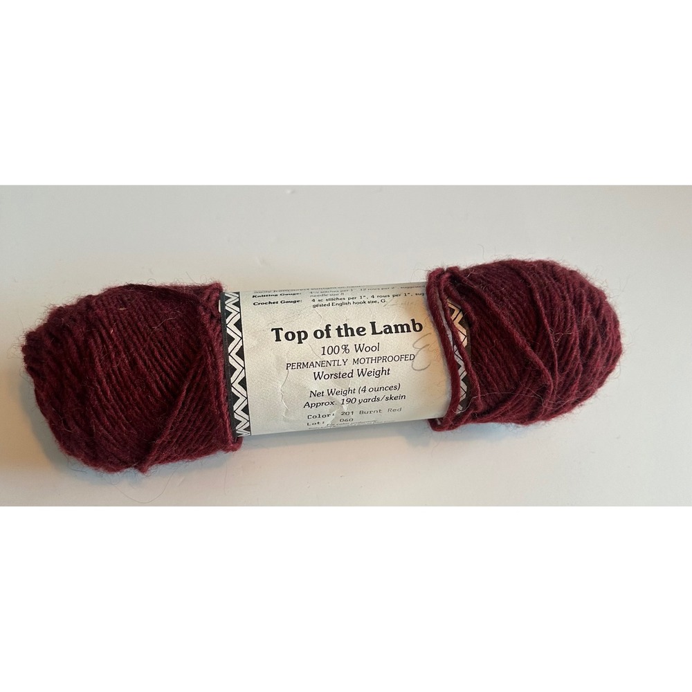 Brown Sheep Co Top‎ of the Lamb 100% Wool Yarn Worsted Burnt Red 201 4oz 190yd